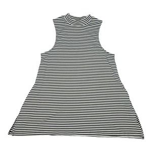 Mossimo Tunic Top Women's Size Medium Sleeveless Strap Collar Striped